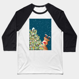 Cute reindeer illustration, winter animal art Baseball T-Shirt